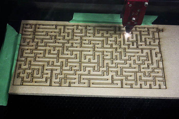 Laser printing the maze